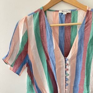 Madewell Novel Tie Front Button Top